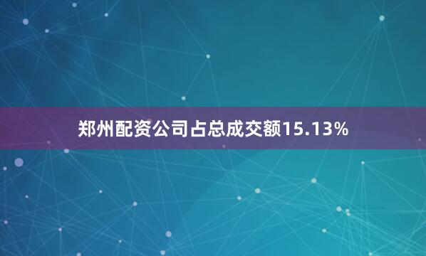 郑州配资公司占总成交额15.13%